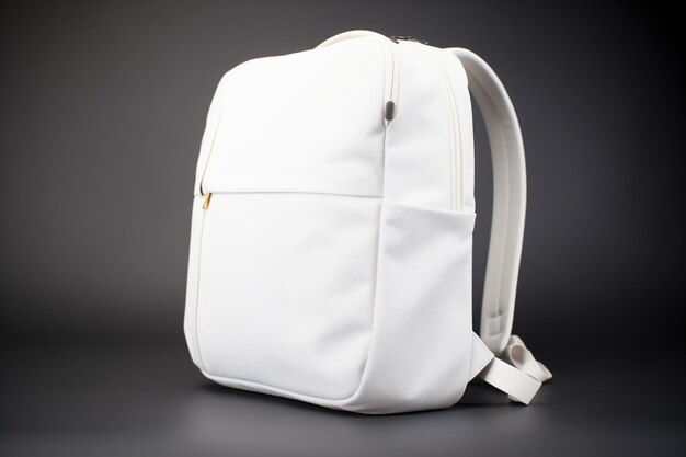 Photo sac à dos minimaliste blanc au design épuré