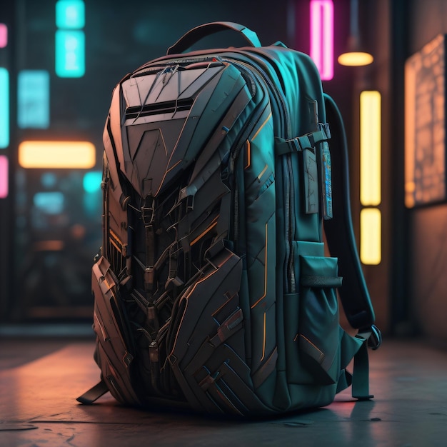 Un sac à dos avec le mot " cyberpunk " dessus.