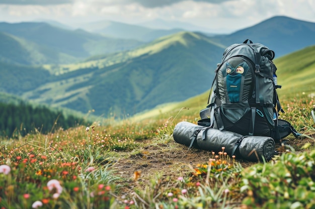 Sac à dos de randonnée avec tapis pour trekking en montagne