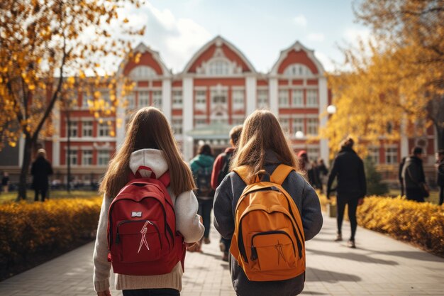 Sac à dos de rentrée aller à l'école ensemble IA générative