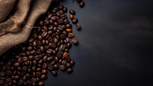 Un sac de grains de café à côté d'un sac de graines de café art vectoriel