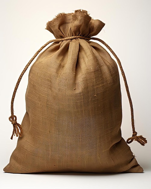 un sac de jute sur fond blanc dans le style de Tom Chambers