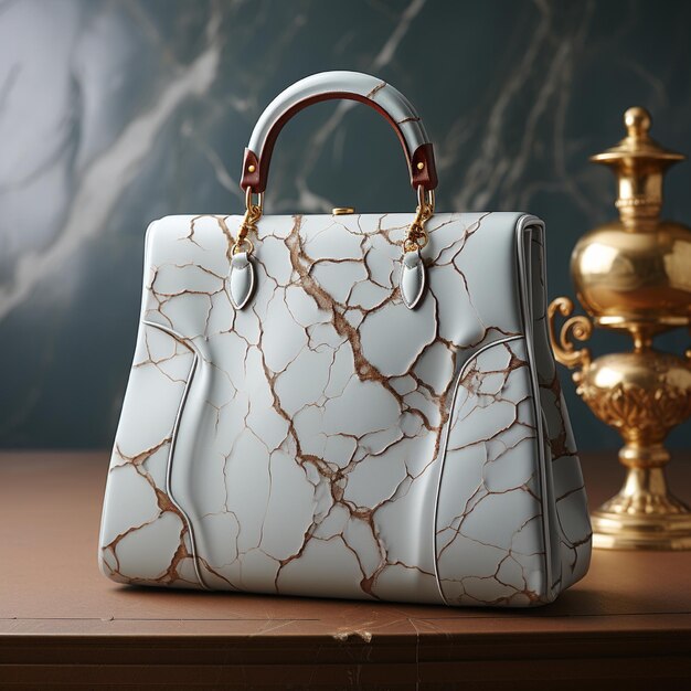 Photo un sac à main élégant en marbre