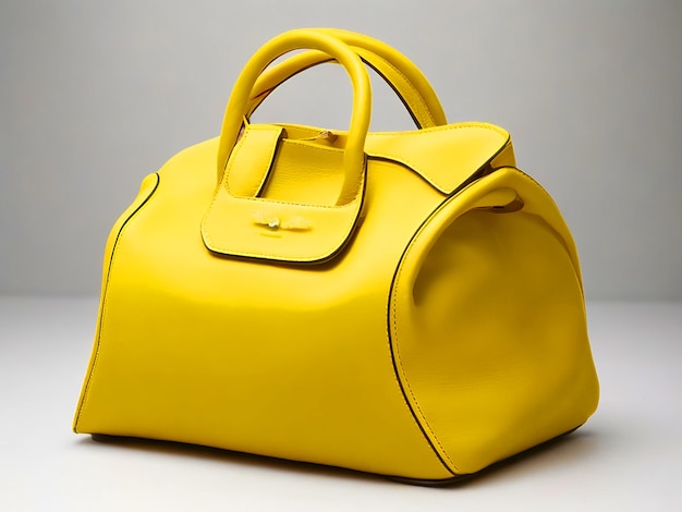 Sac à main jaune en cuir et durable