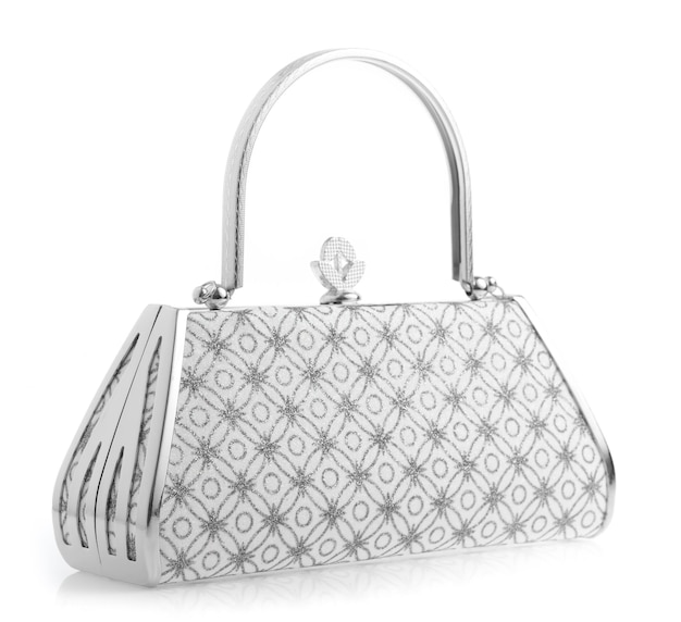 Sac à main de luxe isolé sur fond blanc