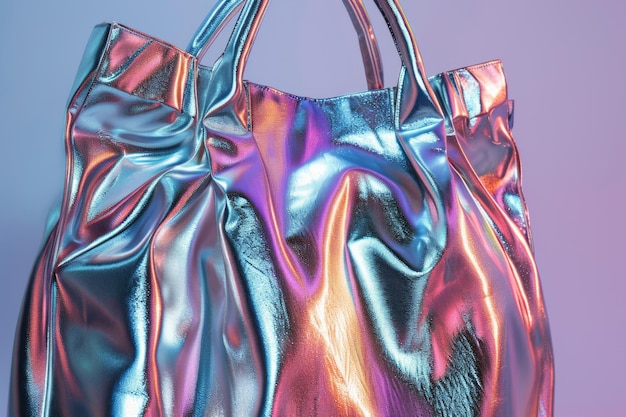 Sac de mode holographique futuriste en gros plan