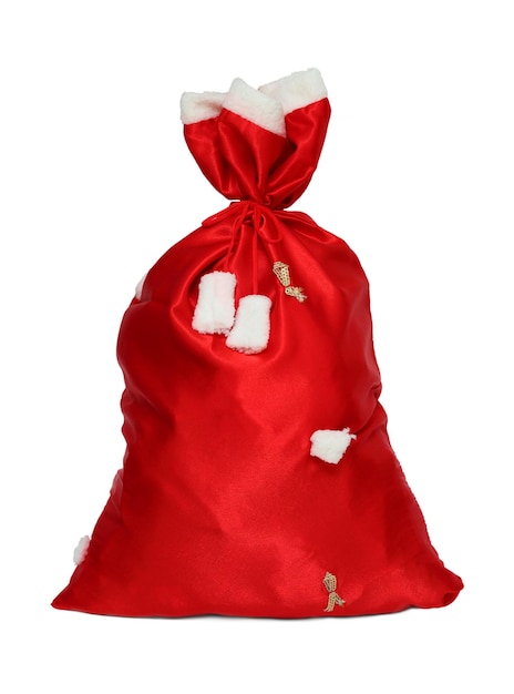 Photo sac de noël père noël rouge