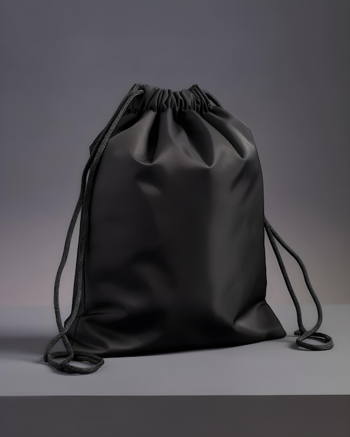 Un sac noir avec ficelle