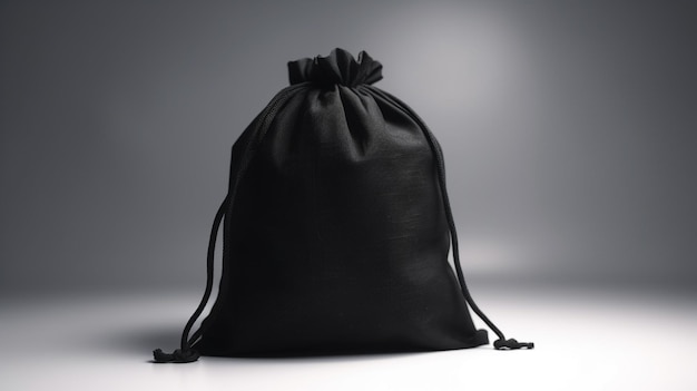 Un sac noir avec un noeud dessus