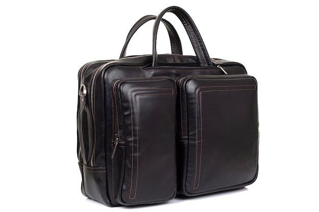 Sac noir pour homme en cuir véritable