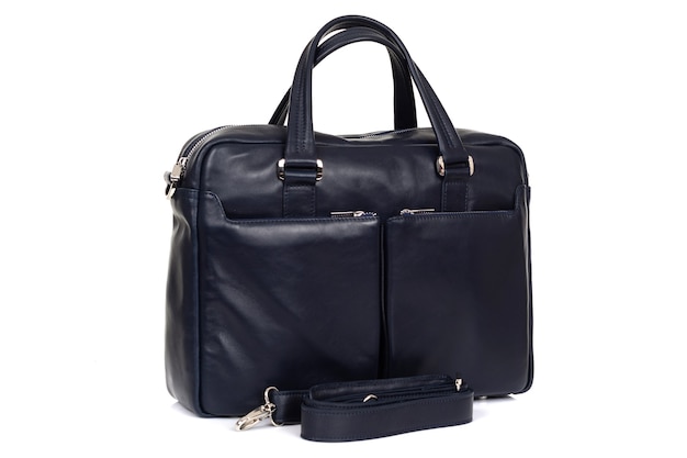 Sac noir pour homme en cuir véritable