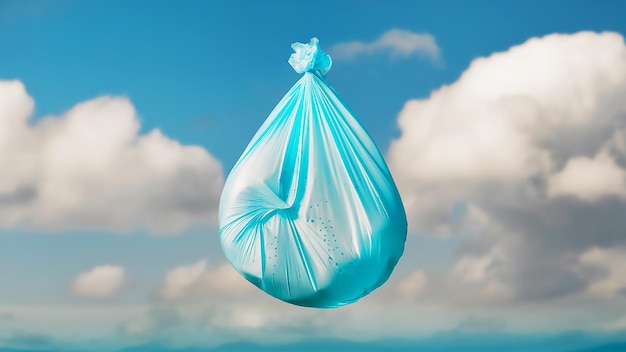 un sac d'ordures vole dans le ciel