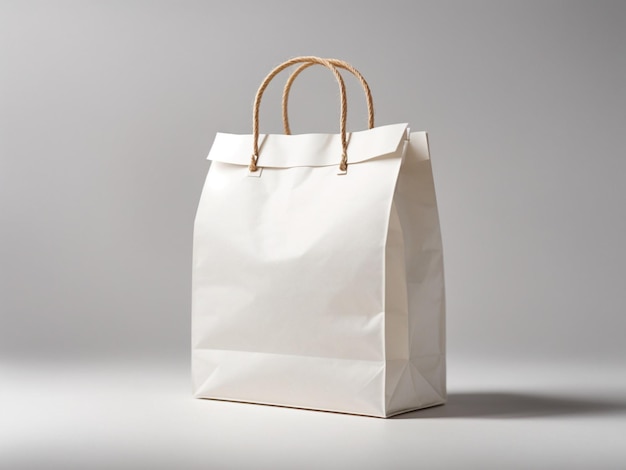 un sac en papier blanc élégant pour la maquette