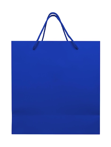 Sac en papier bleu isolé