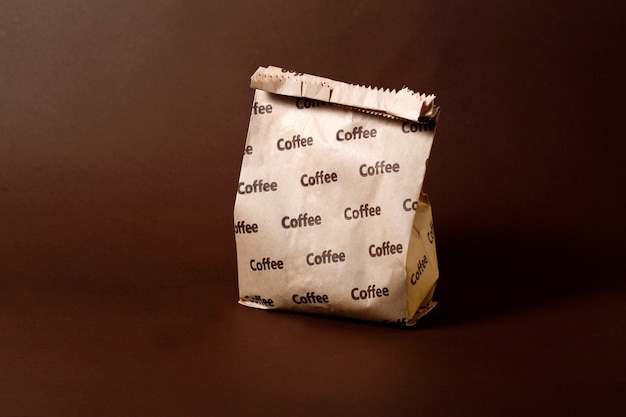 sac en papier avec café, sac en papier pour café