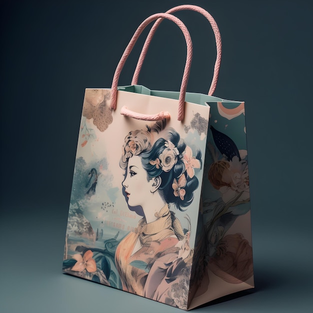 Un sac avec une photo de femme dessus