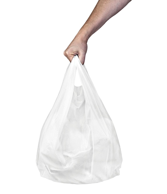 Photo sac en plastique blanc shopping porter pollution environnement