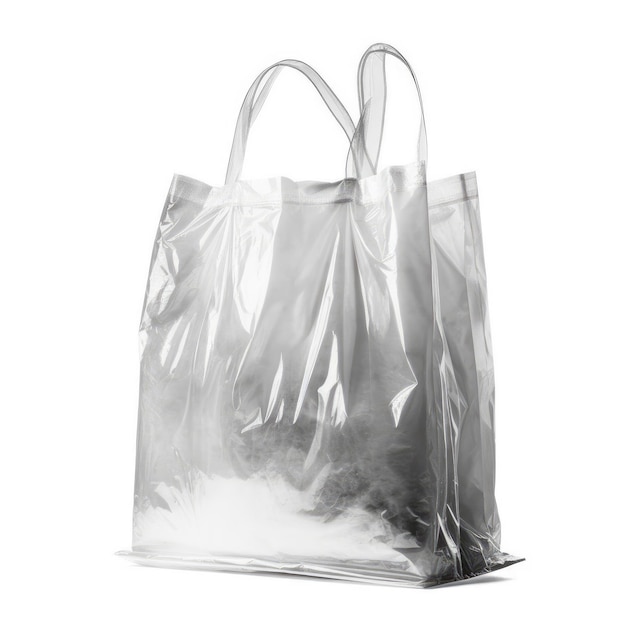 Sac en plastique sur fond blanc