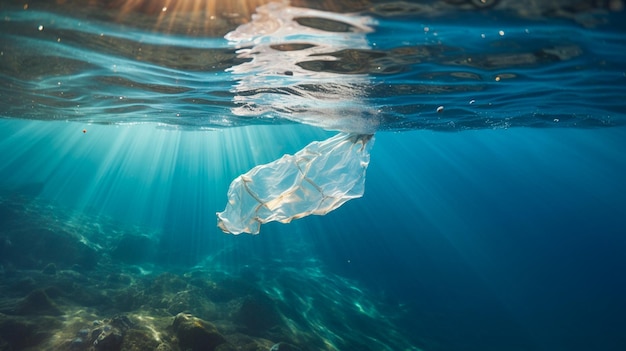 sac en plastique de pollution de l'environnement concept de pollution environnementale IA générative