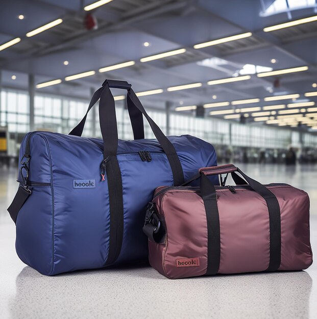 Photo un sac de sport bleu avec le mot 