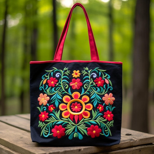 Sac en toile brodée mexicaine de beauté artisanale pour un chic de tous les jours