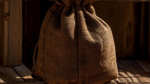 Photo sac en toile de jute