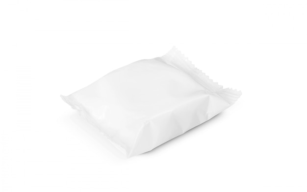 Sachet en plastique blanc d'emballage vide pour le produit de toilette de barre de savon