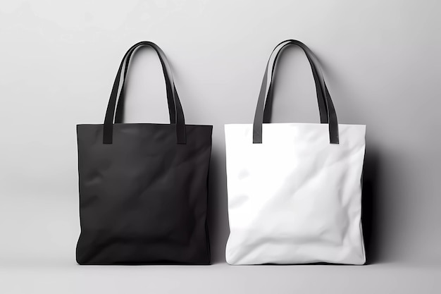 Photo sacs blancs et noirs mock up avec espace de copie conception générative ai