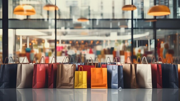 Photo sacs à provisions dans un centre commercial