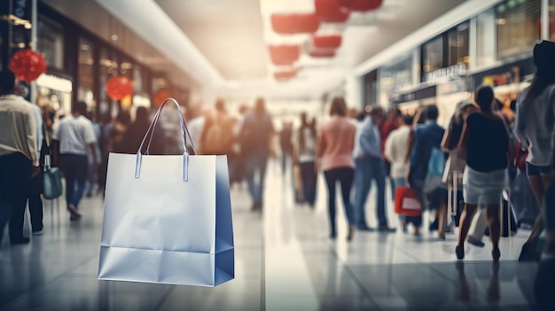 Photo sacs à provisions dans un centre commercial