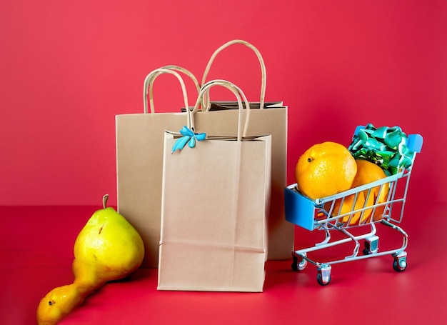 Sacs à provisions avec panier