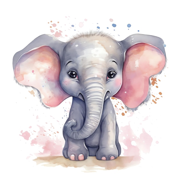 Safari éléphant aquarelle illustration safari animaux clipart