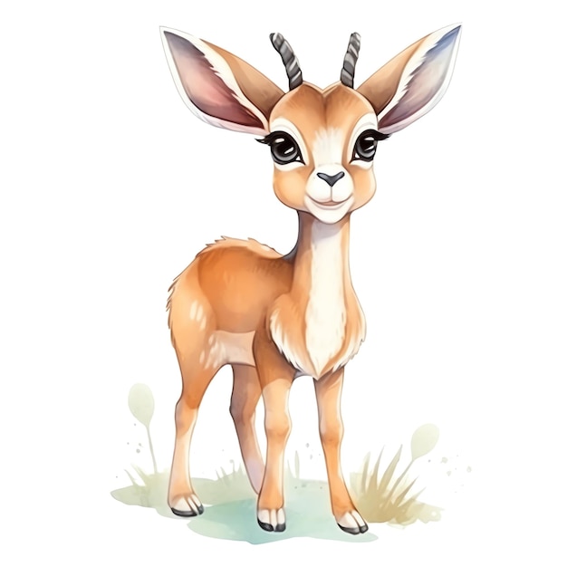 Safari gazelle aquarelle illustration safari animaux clipart