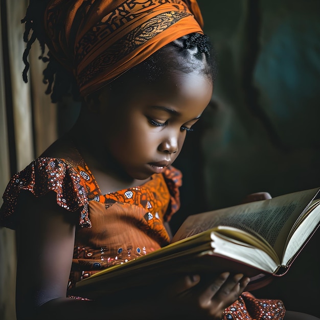 Photo la sagesse dans les mots capture l'essence d'une séance d'étude des filles africaines