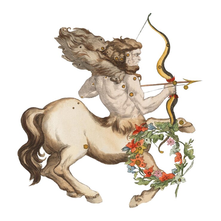 Photo sagittaire png constellation astrologie illustration d'animal par ignace gaston pardies sur fond transparent remixé par rawpixel