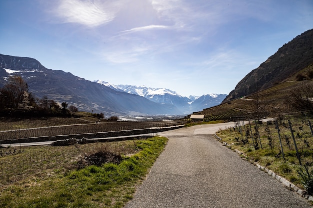 Saillon Suisse Martigny Crevasse Château de Saillon Pierre Avoi vignobles au printemps randonnée Farinet