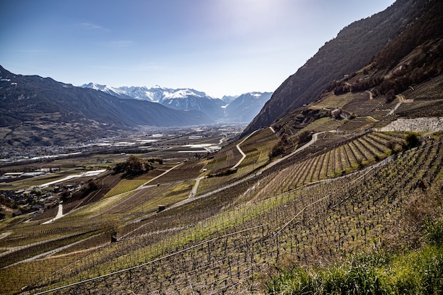 Saillon Suisse Martigny Crevasse Château de Saillon Pierre Avoi vignobles au printemps randonnée Farinet