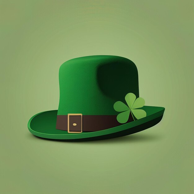 Saint-Patrick dans le style, chapeau vert avec un Shamrock Festive spirits design fond plat couleur