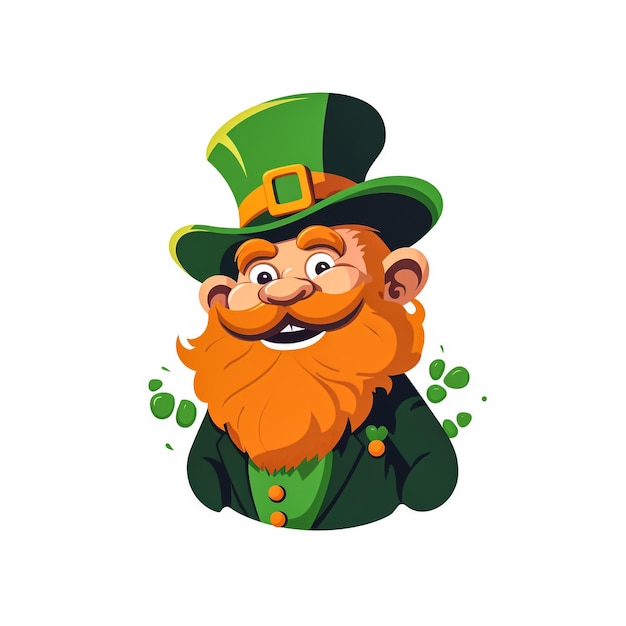 Saint-Patrick Face avec les cheveux roux et la barbe rouge