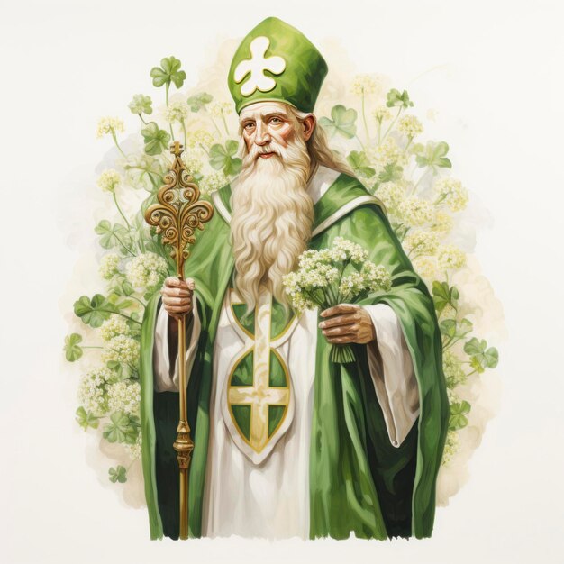 Photo saint patrick sur un fond blanc