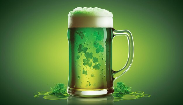 Saint Patrick's Day bière verte Générative ai