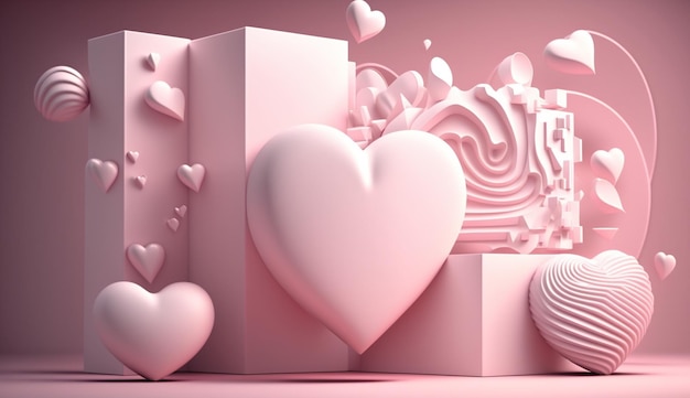 Saint Valentin comme thème de style propre et simple Generative Ai