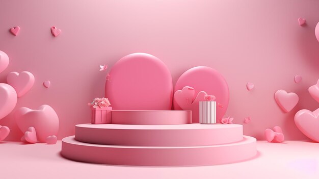 Saint Valentin avec un design de couleur rose