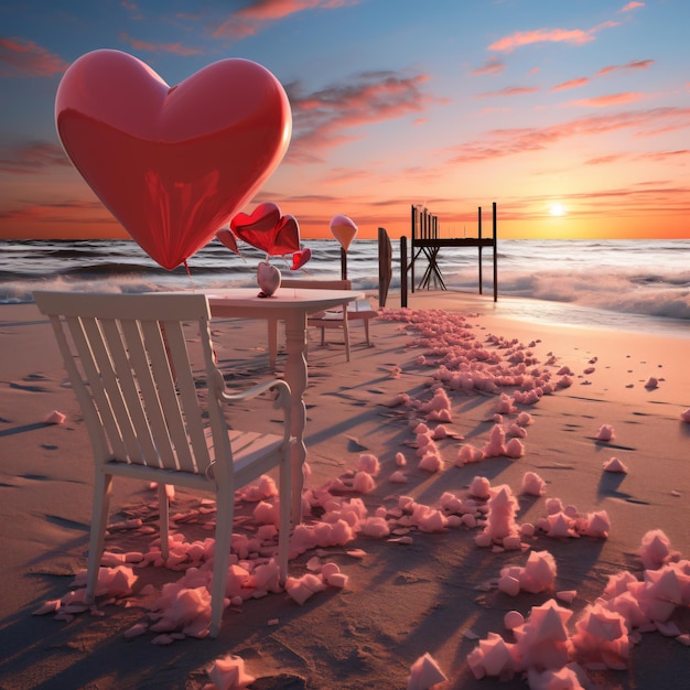 Saint Valentin sur la plage