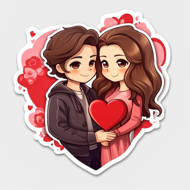 Saint Valentin s'embrassant couple câlins embrassant garçon et fille belle femme et homme art vectoriel et illustration portrait de Saint Valentin de couple romantique espace de copie et design assest pour autocollants