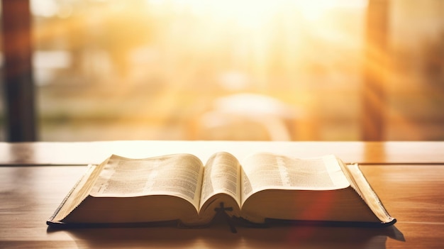 une Sainte Bible dans le concept de l'église pour la foi, la spiritualité et la religion