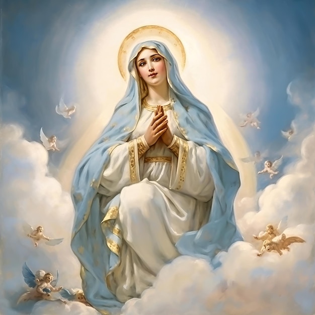 Sainte Vierge Marie priez pour nous 5 ai génératif