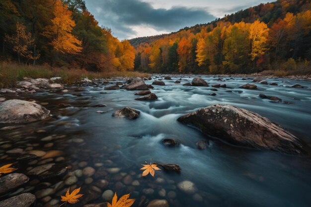 saison d'automne le long de la rivière