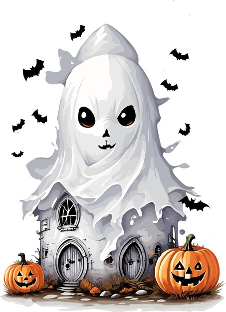 Photo saison effrayante illustration de fantômes d'halloween ia générative