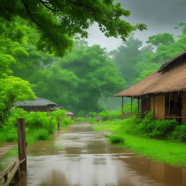 Saison des pluies au village avec sweet home